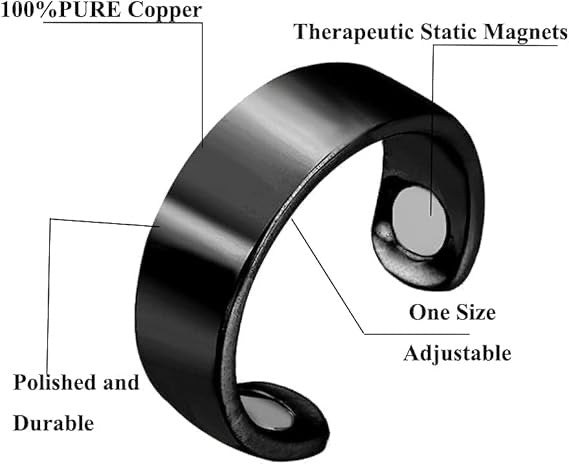 Magnetic Blood Sugar Control Rings (Pack of 2) | Adjustable Therapeutic Ring for Glucose Balance, Lymph Drainage & Weight Wellness
