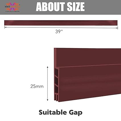 Silicon Door Bottom Sealing Strip | Self Adhesive Door Gap Filler Rubber | Door Bottom Sealing Strip Guard | Protector from Cockroach, Insect, Bugs, Air & Dust | (39 Inch, Brown)