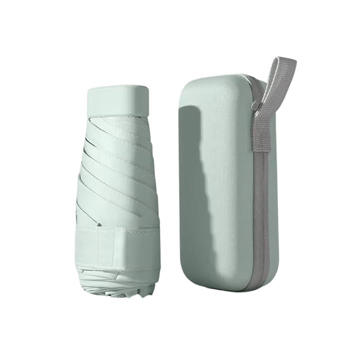 Travel Mini Folding Compact Umbrella with Case, Manual Open 6 Ribs Lightweight Portable, Small Sun & Rain Pocket Umbrella for Girls and Women- Use in Rain & Summer Square Anti Uv Small Mini Six-Fold Pocket Umbrella Business Gifts Foldable Umbrella