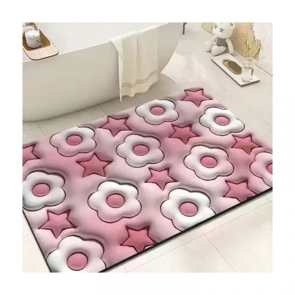 3D Bathroom Door Mat – Soft Anti-Slip Quick Dry Floor Mat (Multicolor)