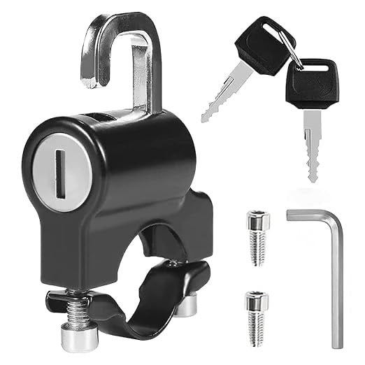 Motorcycle Helmet Lock Replacement with Keys Helmet Security Lock Anti-Theft Fixed Multi-Function Lock Accessories for Bicycles