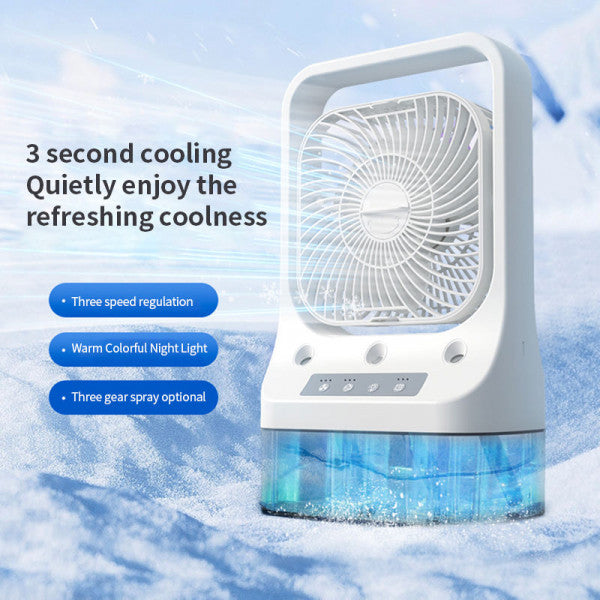 New 3-in-1 Smart Air Conditioner Fan | Mini Cooler, Humidifier & LED Desk Fan