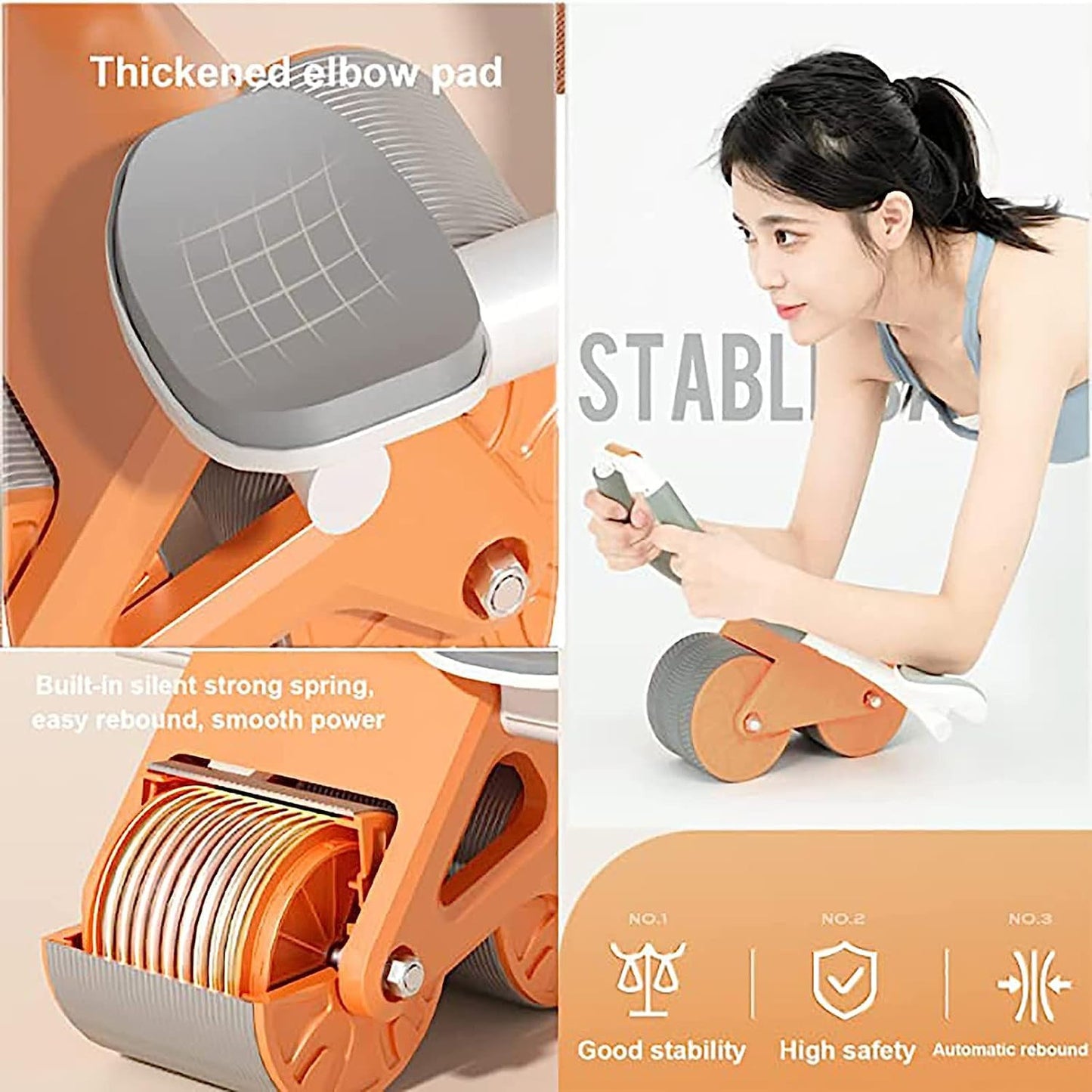 New AB Roller with Mobile Stand & Digital Timer – Ultra-Stable Abdominal Workout Wheel for Core Training & Fat Loss