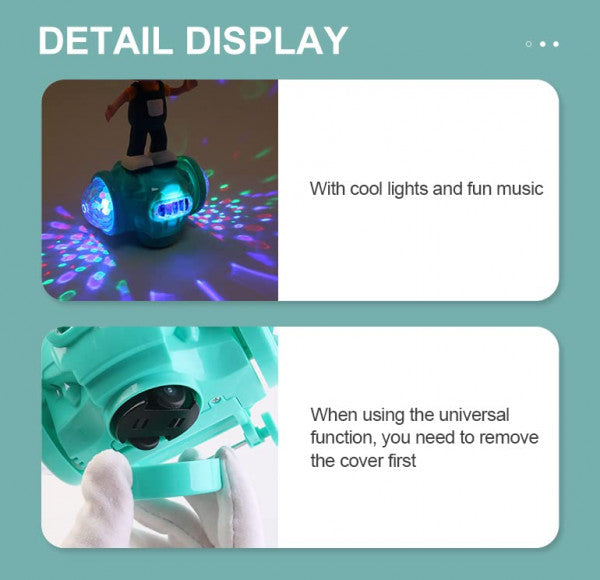 Lighting Fashion Boy – 360° Rotating Musical Toy with Lights & Sound