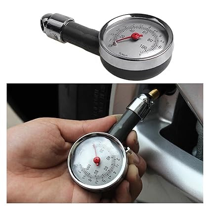 Analog Tire Pressure Gauge – High Precision PSI/Bar Meter for Car, Bike, and Motorcycle Tyres | Durable Metal Body