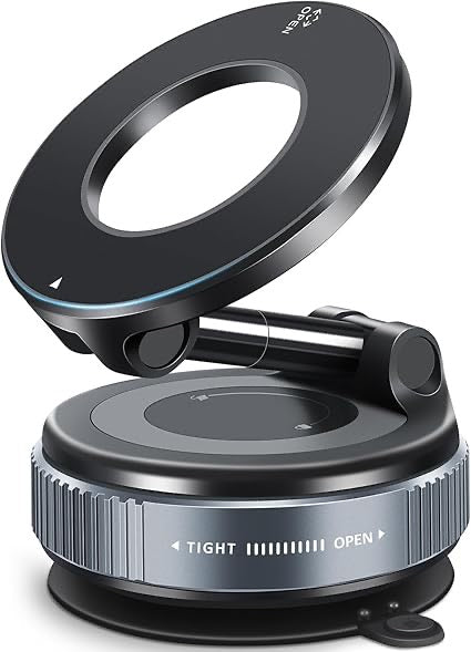 Upgraded Vacuum Suction Cup Magnetic Phone Holder Stand for Magsafe, Adjustable Swivel Lock for Car/ Gym Mirror/Kitchen/Smooth Surface