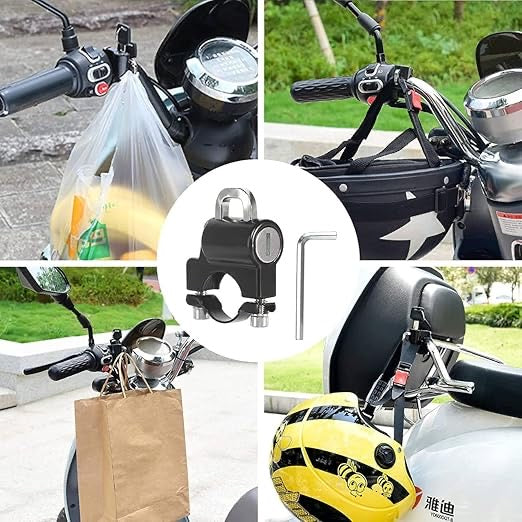 Motorcycle Helmet Lock Replacement with Keys Helmet Security Lock Anti-Theft Fixed Multi-Function Lock Accessories for Bicycles