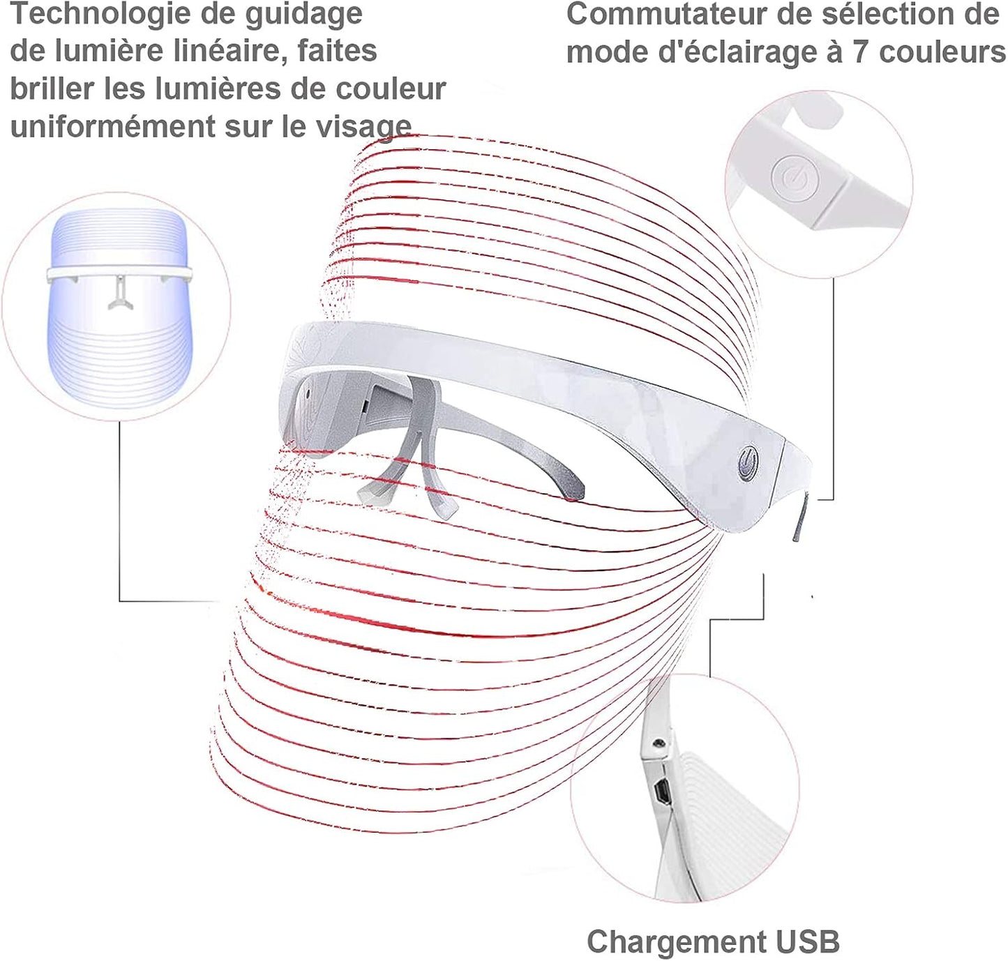 7-Color LED Light Therapy Face Mask – Skin Rejuvenation, Anti-Aging, Acne & Spot Removal, Collagen Boosting, Wireless & Rechargeable