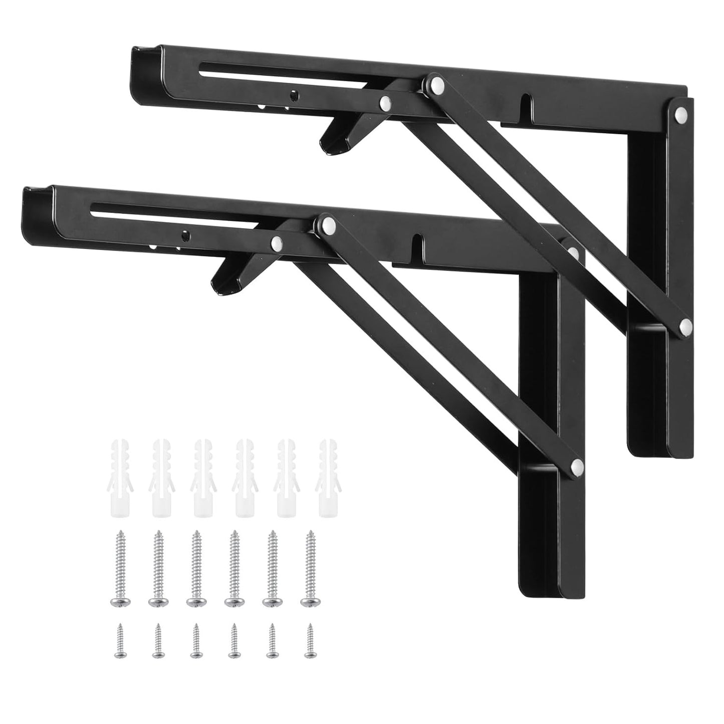 Folding Shelf Brackets (Pack of 2) – Heavy Duty, Space-Saving Wall Mount - 40 CM