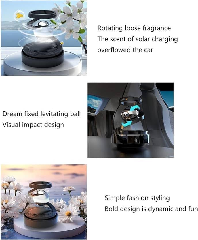 Solar Powered Floating Planet Car Air Freshener – Auto-Rotating Dashboard Fragrance Diffuser (No Batteries Needed)