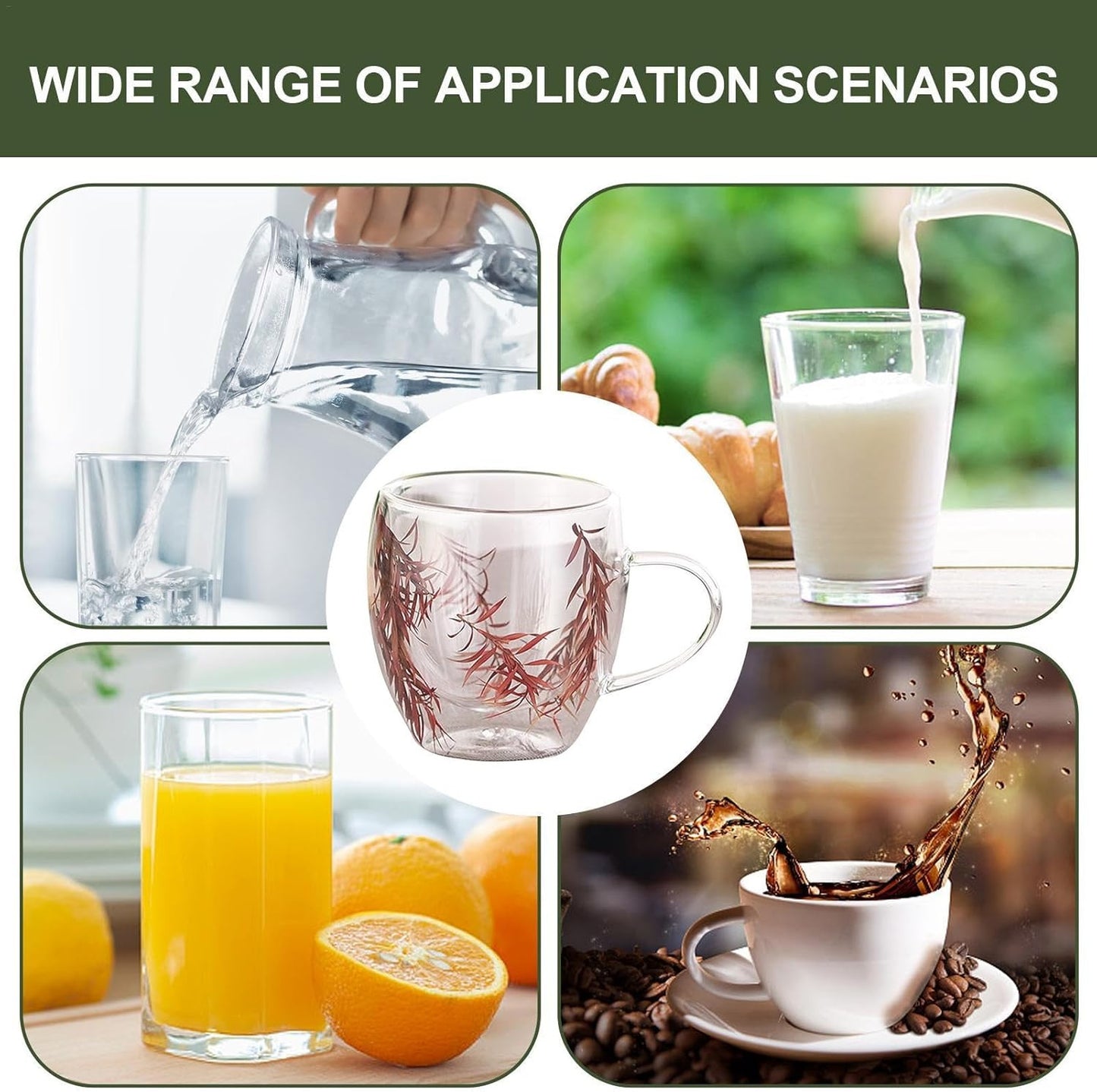 Double Wall Glass Mug – 250 ml Insulated Coffee & Tea Cup