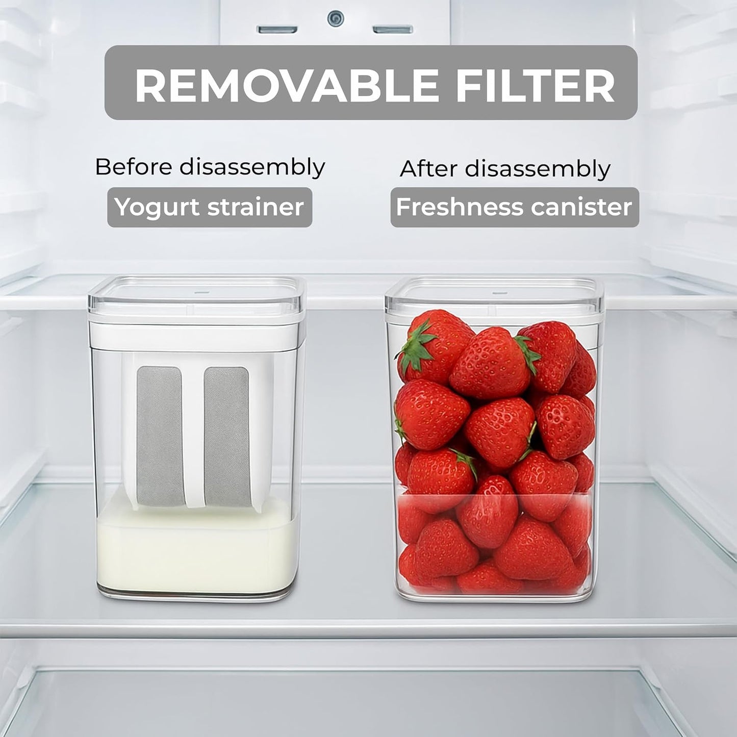 🍶 1100ML Greek Yogurt Strainer & Homemade Yogurt Maker – Large Capacity, Leak-Proof Design