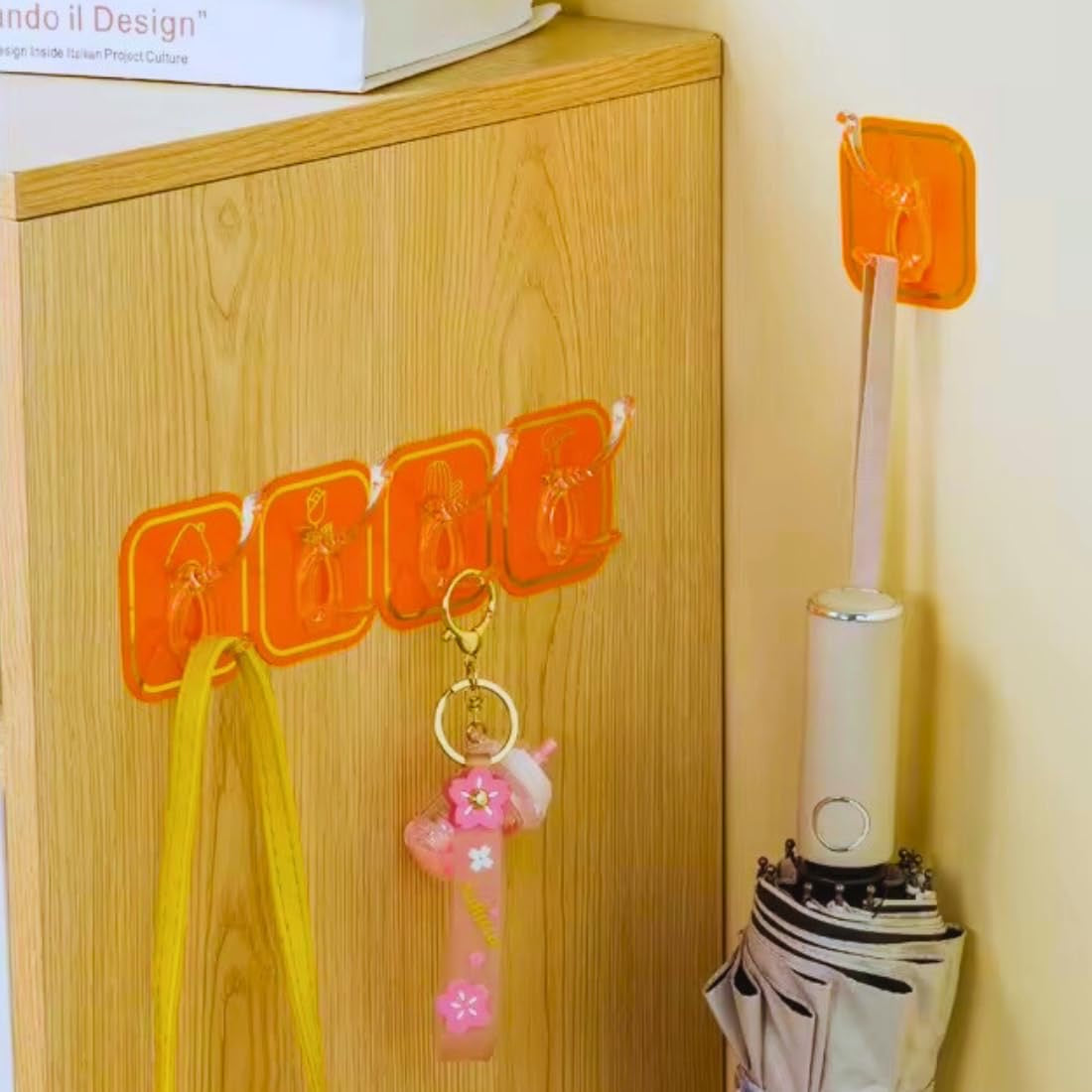 6-Clip Self-Adhesive Hanger Hooks (Set of 6) – Waterproof, Heavy-Duty No-Drill Wall Hooks for Kitchen, Bathroom & Bedroom