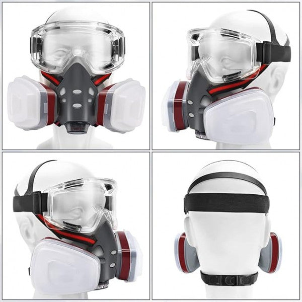 Professional Face Gas Mask with Side-Mounted Filters – Industrial-Grade Respiratory Protection Kit