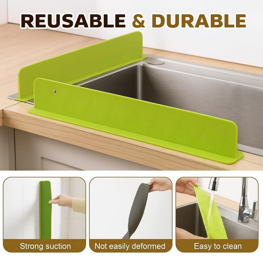Silicone Sink Splash Guard – Flexible Water Splash Protector for Kitchen & Bathroom Sinks