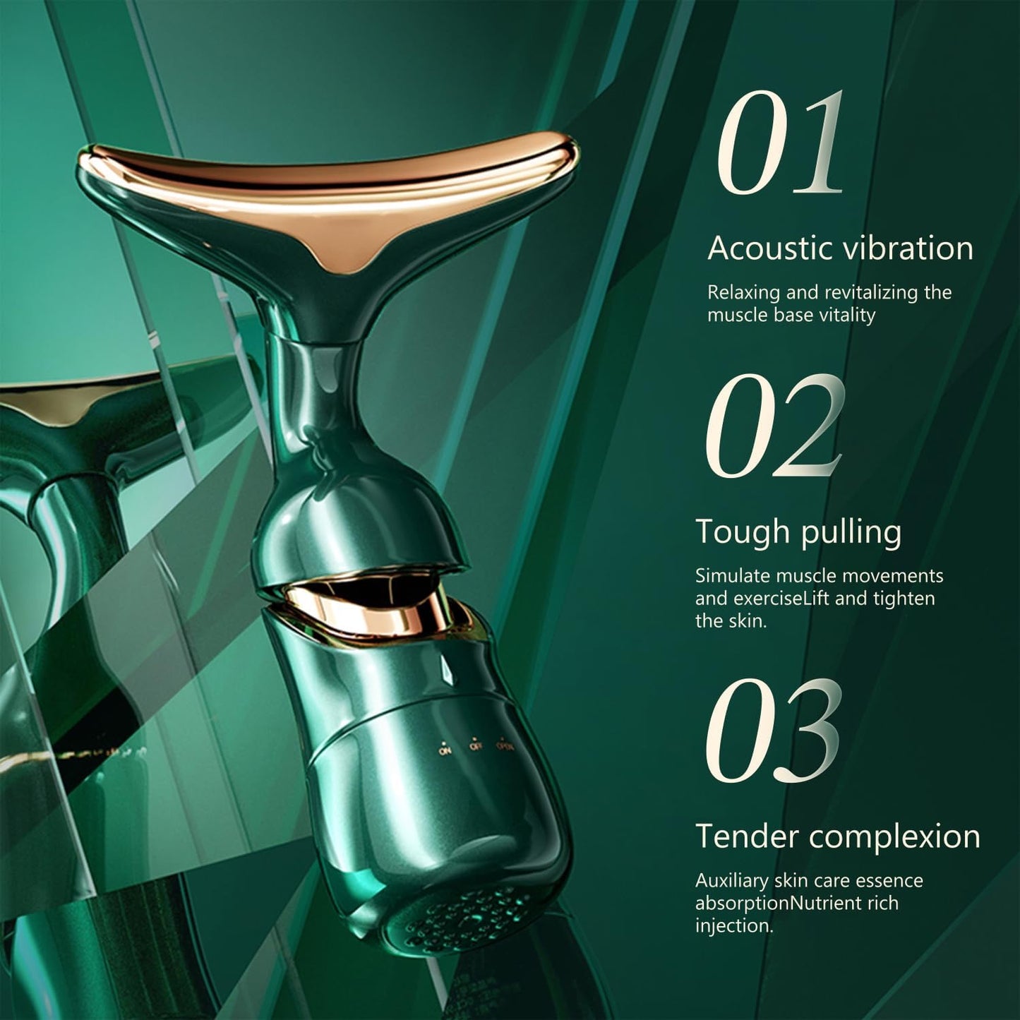 Firming Wrinkle Beauty Devicer for Facial/Neck/Eye, Multifunctional Vibration Massage Instrument, 3-in-1 Facial Skincare for Skin Care for Improve, Smooth & Tightening Skin