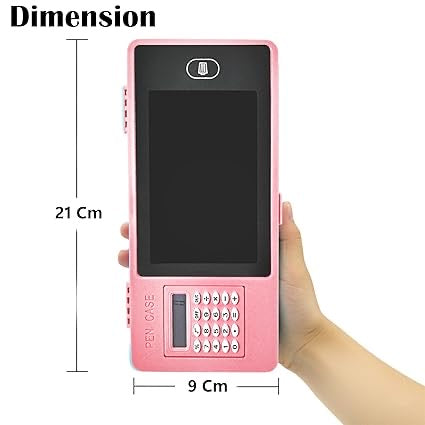 LCD Writing Tablet Pencil Box with Calculator, Drawing Board Case with Erase Button and Calculator, Magic Storage for Stationery