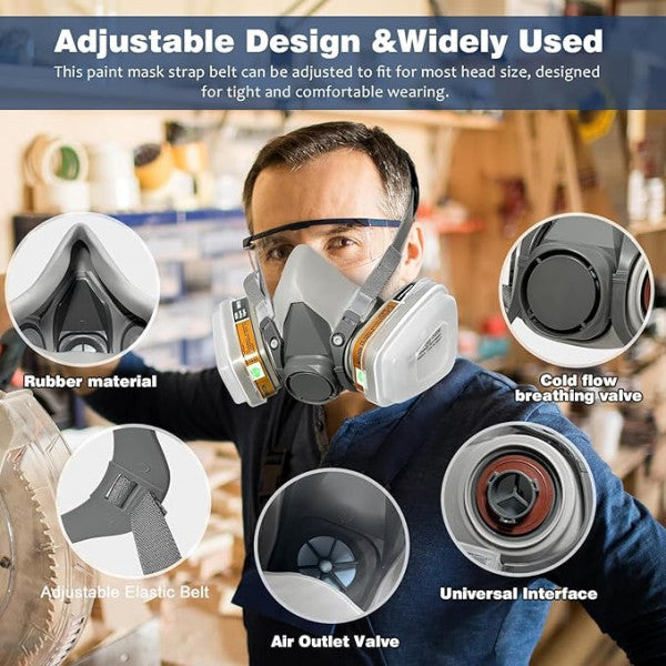Professional Face Gas Mask with Side-Mounted Filters – Industrial-Grade Respiratory Protection Kit