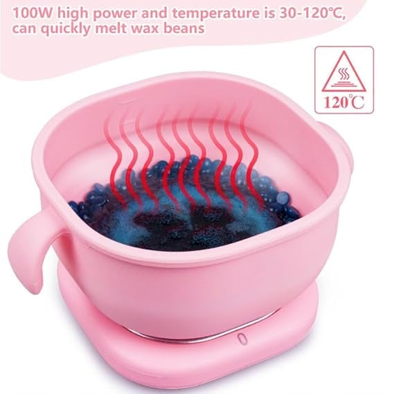 Silicone Wax Heater for Women – Electric Portable Wax Warmer with Lid | 400ml, Non-Stick, Fast Heating | For All Wax Types