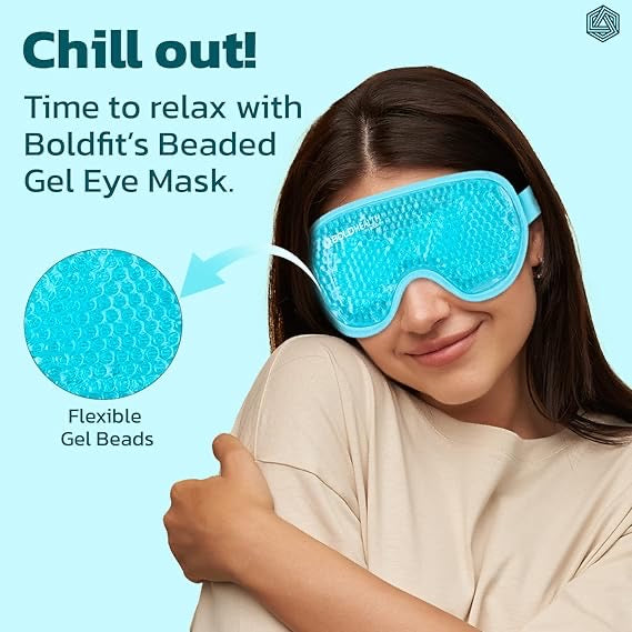 Cooling Gel Beads Eye Mask – Hot & Cold Therapy for Puffy Eyes, Headaches, Dark Circles & Migraine Relief