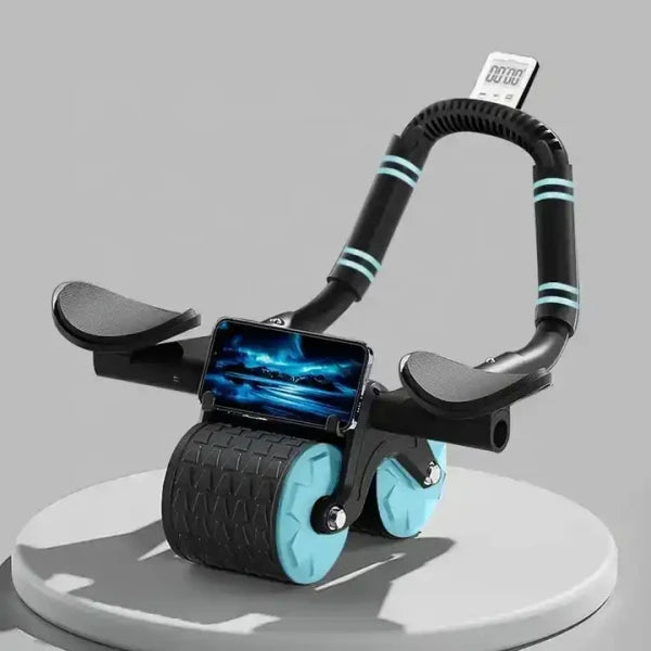New AB Roller with Mobile Stand & Digital Timer – Ultra-Stable Abdominal Workout Wheel for Core Training & Fat Loss