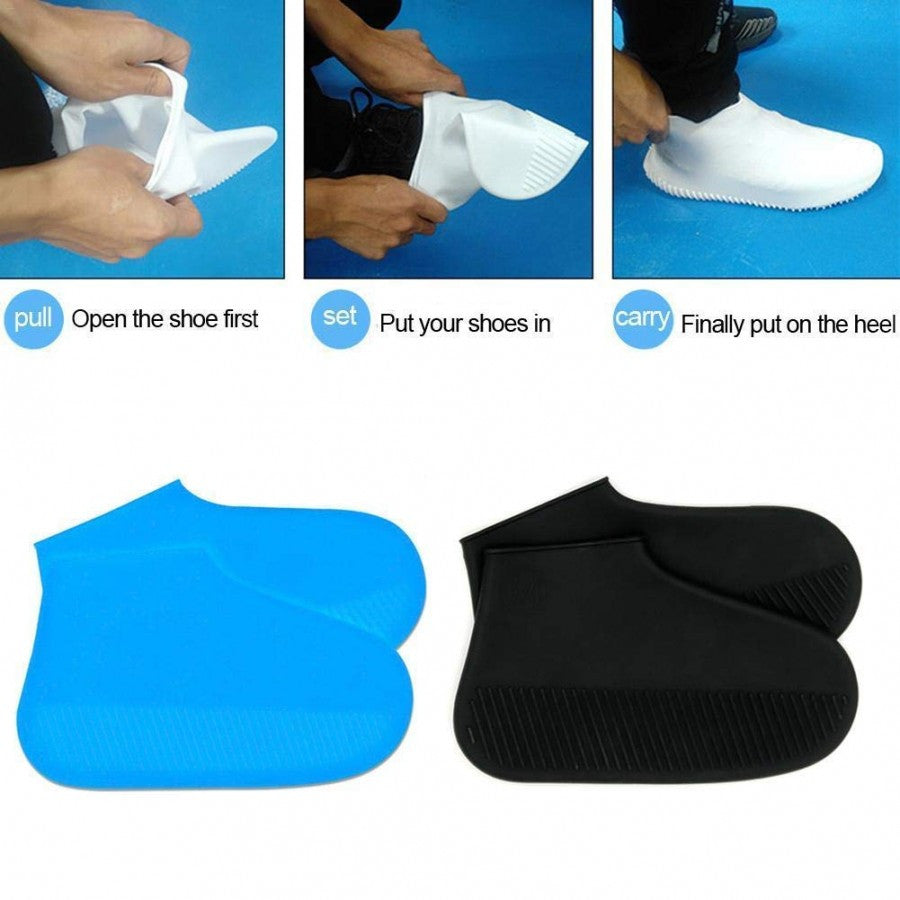 Silicone Waterproof Shoe Covers – M Size | Reusable, Non-Slip & Foldable Rain Protection