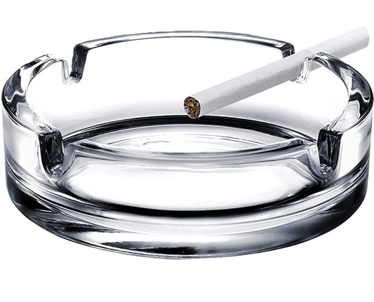 ✨ Round Glass Cigarette Ashtray – Elegant Heavy-Duty Crystal Design