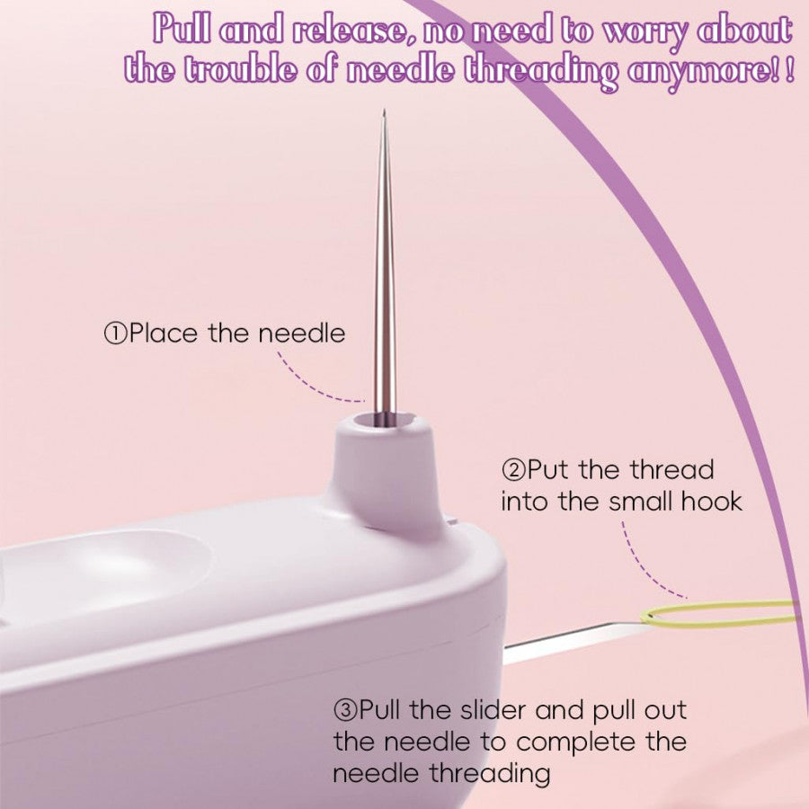 2-in-1 Automatic Needle Threader & Seam Ripper – Compact Sewing Essential