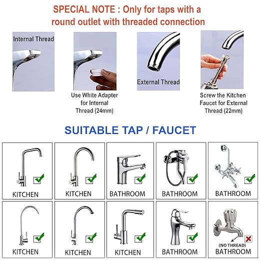 360° Rotatable Kitchen Tap Extender – Universal Faucet Sprayer with 3 Water Modes | Splash Filter Attachment for Kitchen & Bathroom