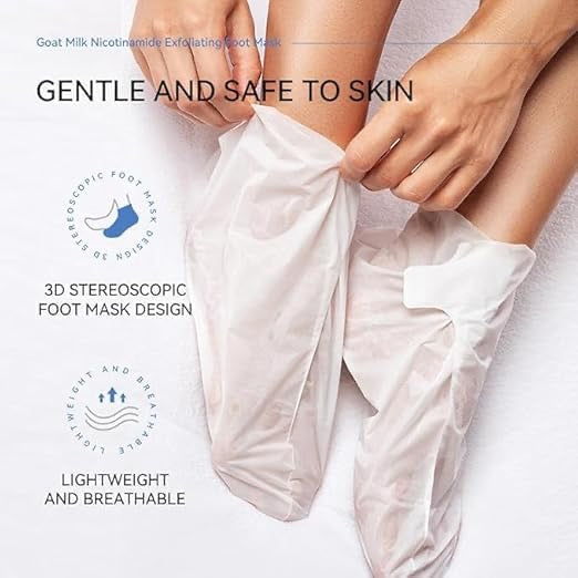Foot Peel Mask For Dead Skin Removal Dry Cracked Callus Remover Hydrating Sock Deeply
Moisturizes Dry & Dull Skin Reduces Pigmentation- Goat
Milk Essence