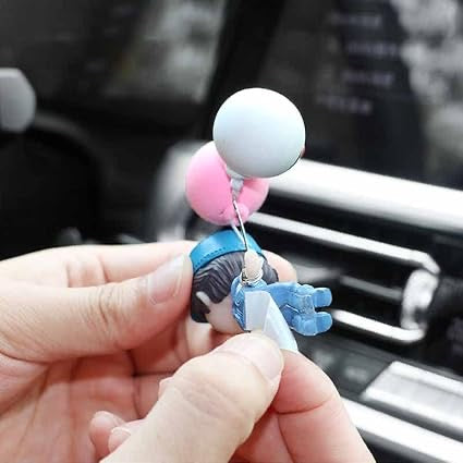 Car decoration, cute cartoon couple, action figure, balloon ornament, resin balloon couple figurines garden ornament, cute doll couple ornaments
