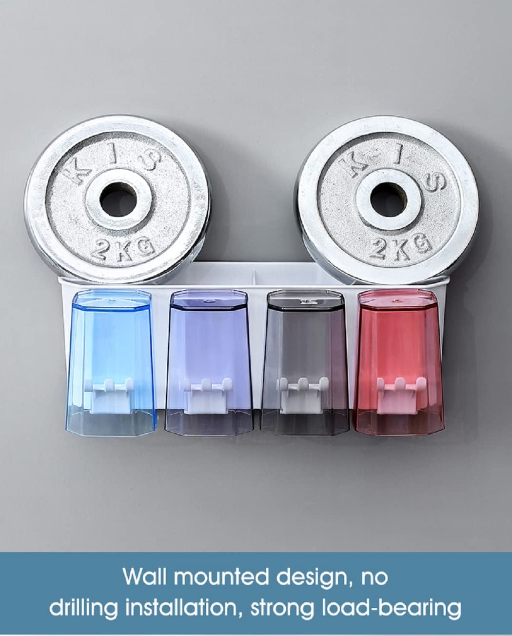 Plastic Toothbrush Holder Wall Mounted, Toothbrush Holders For Bathroom, Brush Holder For Bathroom Wall Mounted, Bathroom Organizer Toothbrush Holder Wall Mounted, Tooth Brushes Holder, for Bathroom, Brush Holder for Bathroom Wall Mounted (4 Cup)