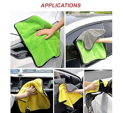 Car Accessories Cleaning 800 GSM Microfiber
Towel for Car Cleaning and Detailing, Dual Sided, Extra Thick Plush Microfiber Cloth - 40cmx40cm (2pcs Pack)
