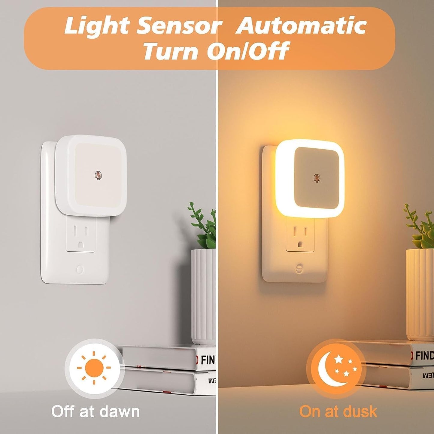 AUTOMATIC SENSOR LIGHT Night Lamp Sensor Light For Bedroom Bed Side Home Smart Automatic Onoff Dim Led Lights Energy Saving