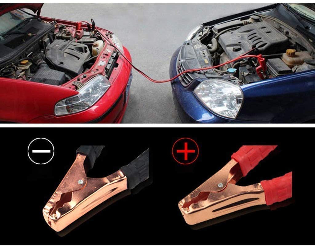 4 Gauge Copper Auto Jumper Cables – 500 Amp Emergency Battery Booster with Storage Bag, 6.5ft Heavy-Duty Jump Start Leads for Cars, SUVs & Trucks