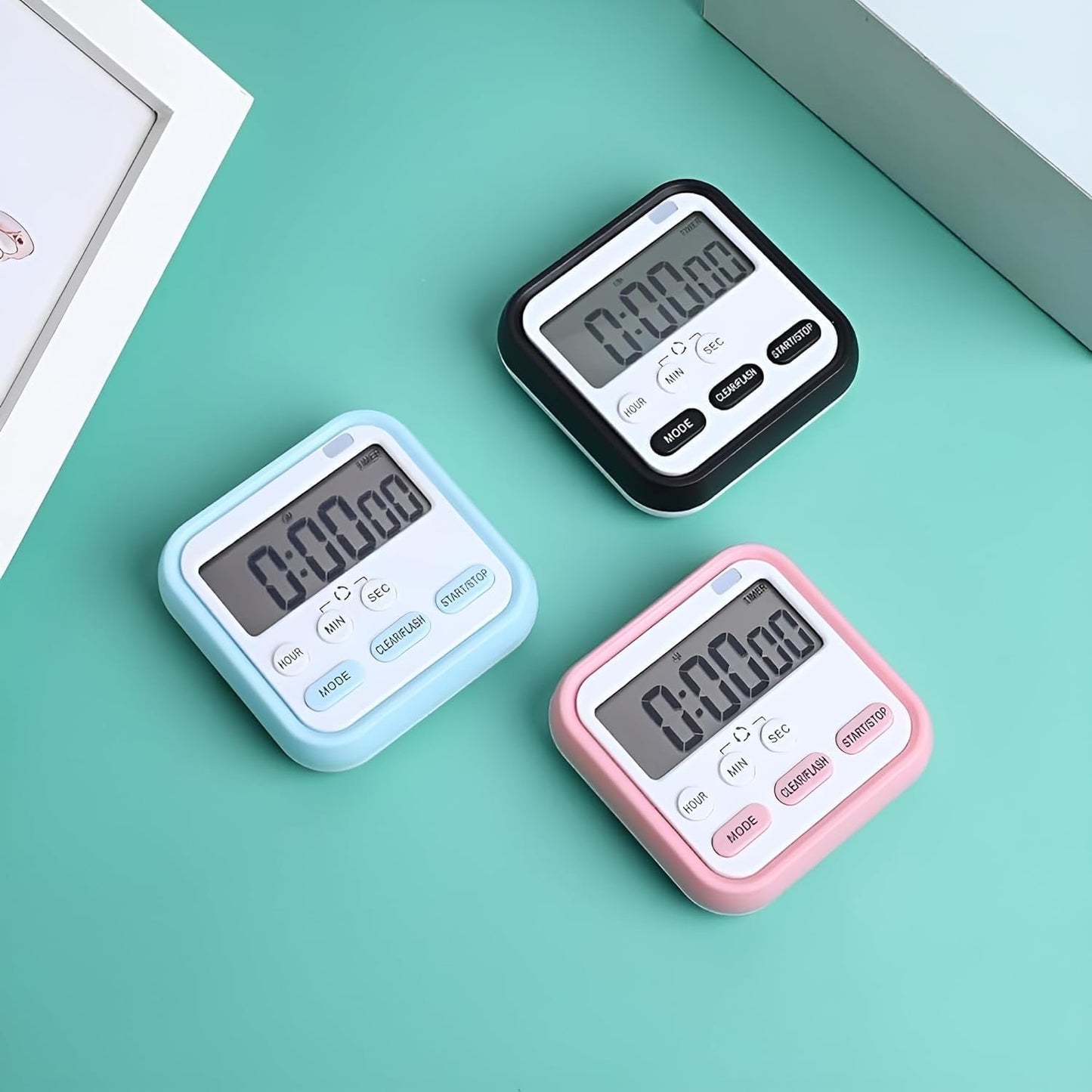 Digital Timer Clock with Stopwatch, 2 Alarm Modes with beep Alarm Sound, Kitchen Timer with Magnetic Stand for Study Ideal for Cooking | Baking, Study, Gym