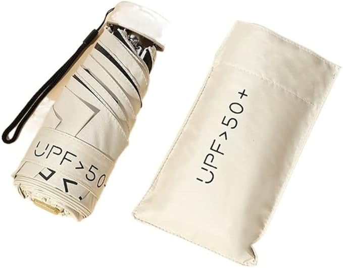 Mini Travel Sun Umbrella with Case, Small Compact UV Protection Umbrella for Sun and Rain, Lightweight Windproof Umbrella for Women Men Kids Umbrella Windproof Umbrellas Portable Folding Manual Umbrella Women Men Ultralight Rain Sun Umbrella Anti Uv