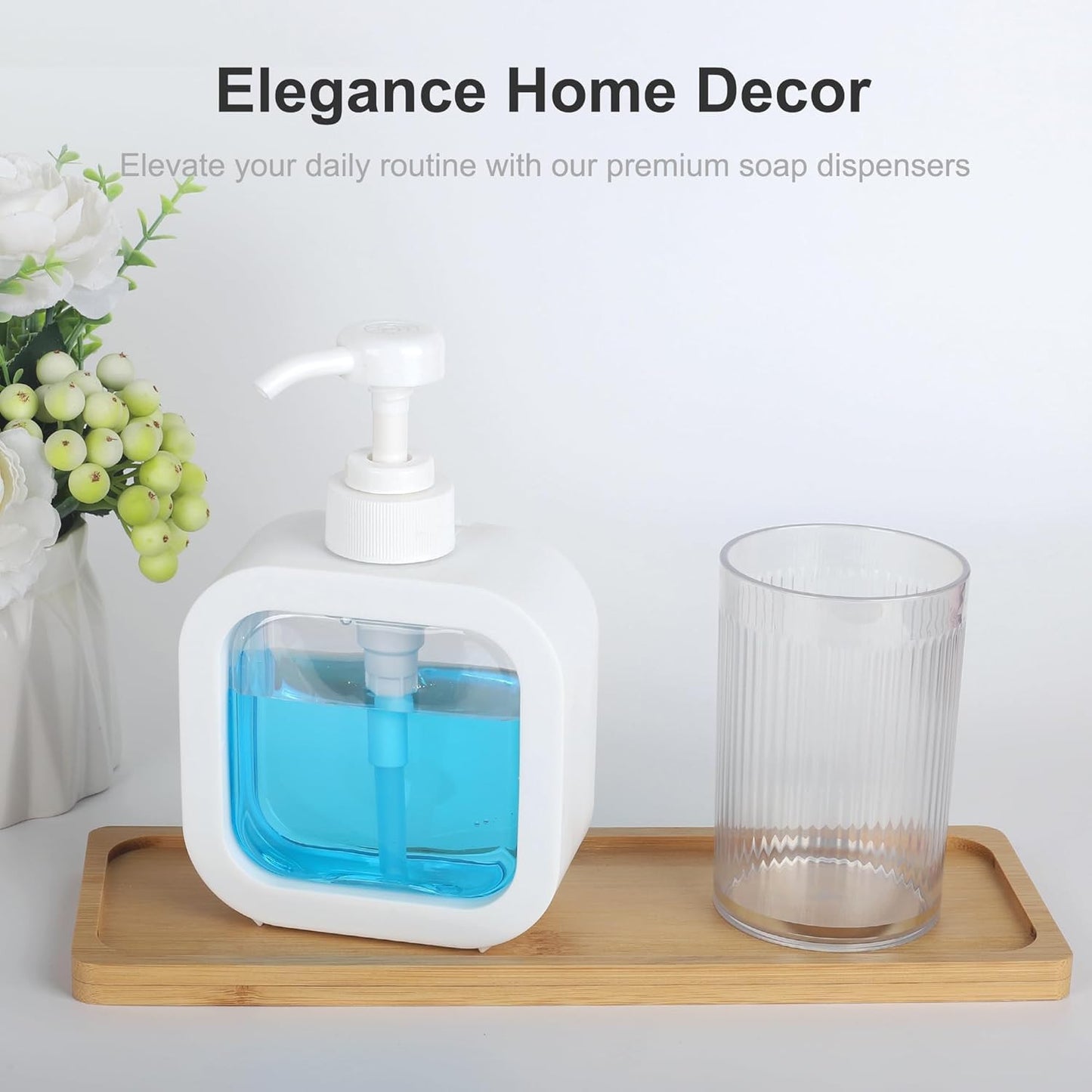 🧴 Square Liquid Dispenser – 500ml Soap Pump Bottle with Sleek Black Design