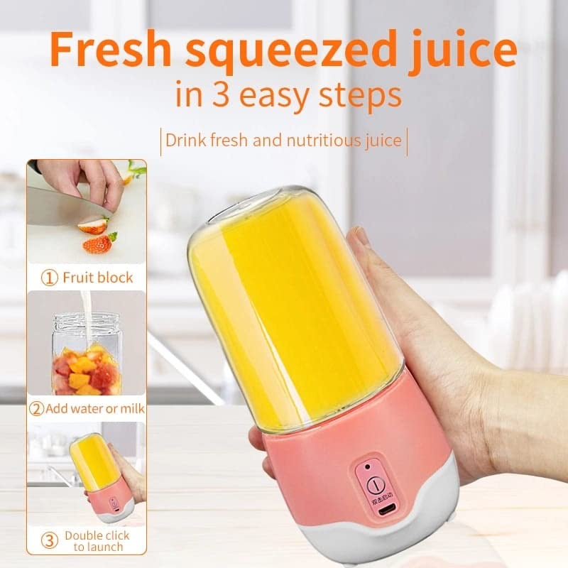 Smart Portable Electric USB Juice Blender – 6 Blade Rechargeable Mini Juicer Bottle for Smoothies & Shakes