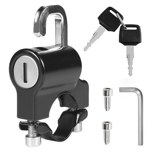 Heavy-Duty Bike Helmet Lock – Anti-Theft Zinc Alloy Handlebar Lock with 2 Keys