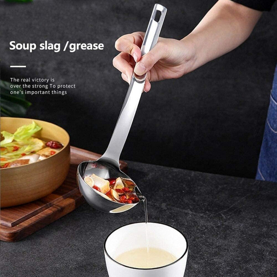 304 Stainless Steel Oil Filter Soup Spoon – Oil & Water Separator Ladle