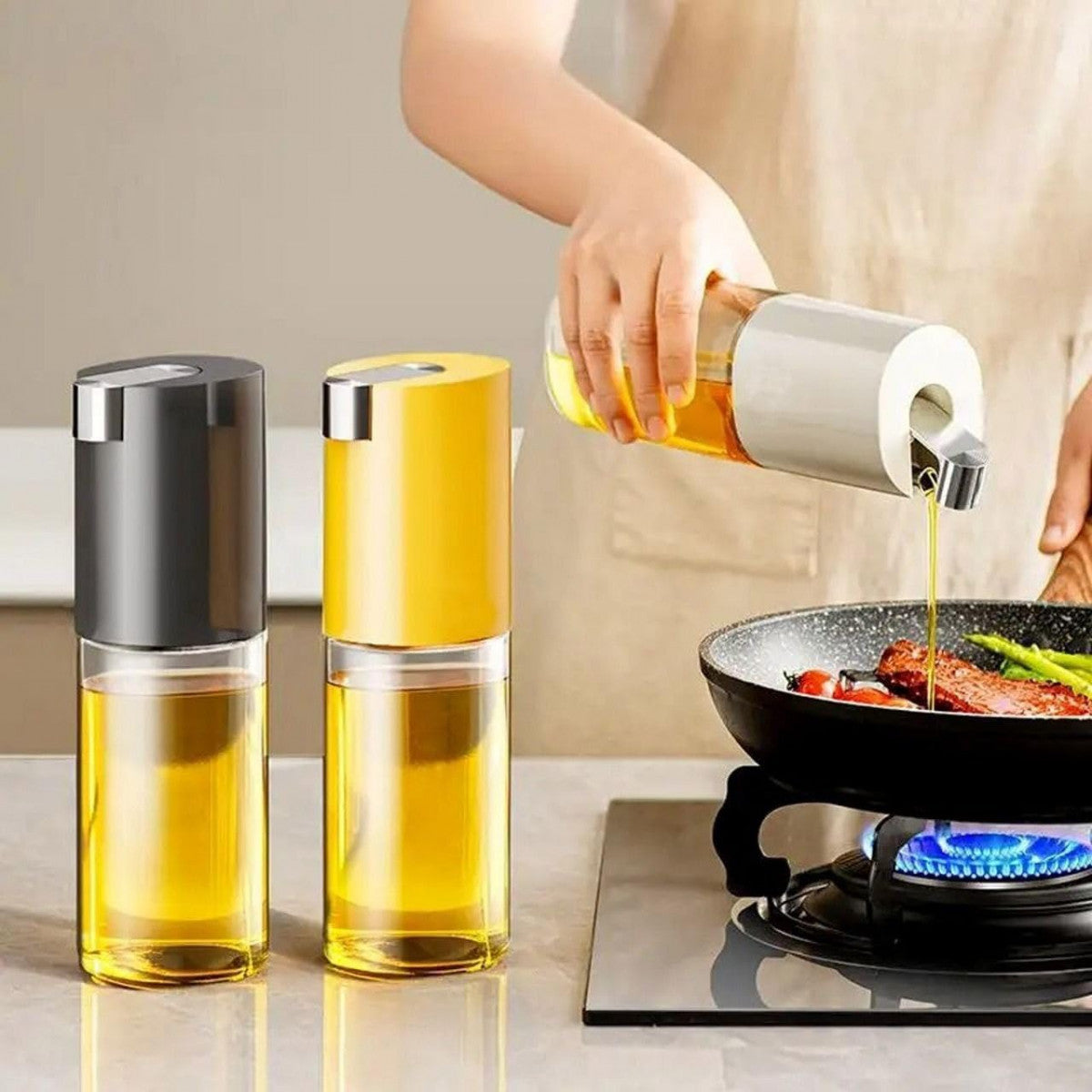 500ML Automatic Oil Dispenser Bottle – Precision Pouring with Gravity-Flip Lid