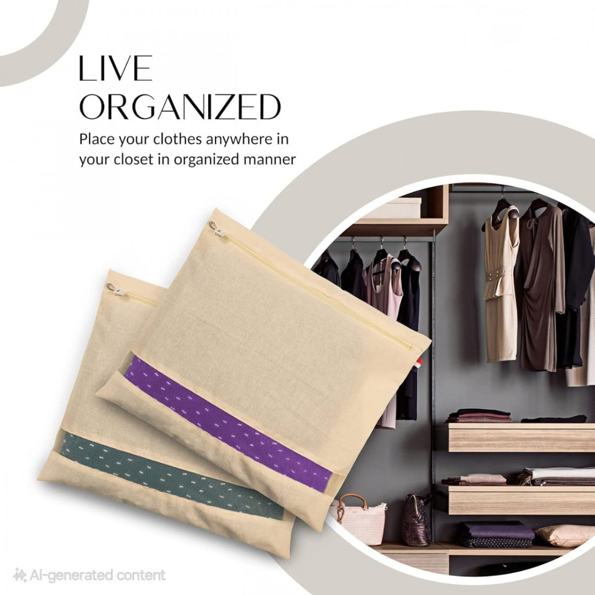 Premium Cotton Saree Storage Bags – Multicolor (250 GSM | Washable & Durable)