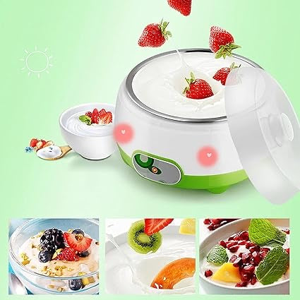 Automatic Yogurt & Curd Maker – 1L Smart Fermentation Machine with Stainless Steel Inner | Adjustable Temperature, Power-Saving Dahi Maker for Home Kitchen