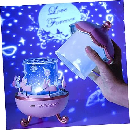 🐰 Rabbit Night Light Projector – Rechargeable LED Baby Lamp with Remote Control