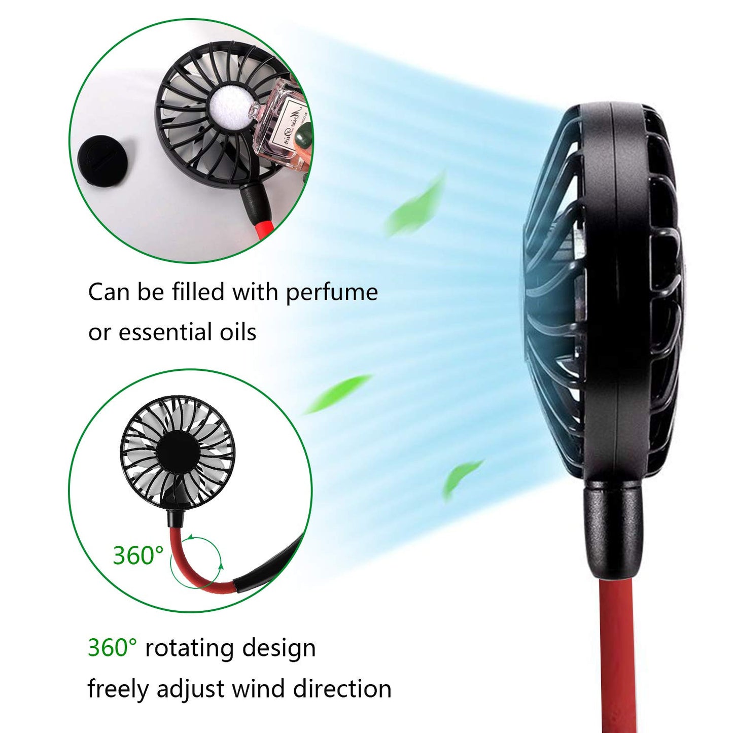 Portable Neck Fan – Hands-Free Rechargeable Dual Head Personal Cooler