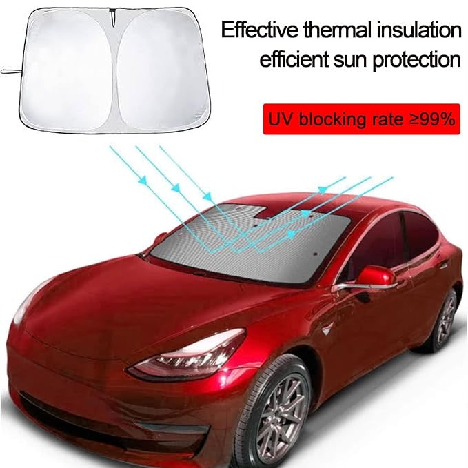 Premium Windshield Sun Shade – Universal UV Protection & Heat Blocker Car Sun Visor, Portable Front Window Cover (145x80 cm)