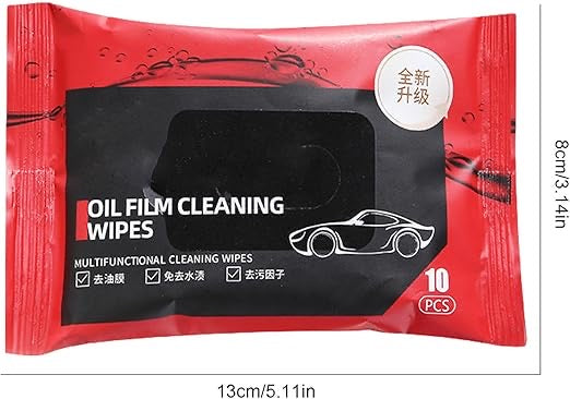 Oil Film Cleaning Wipes | Glass Oil Stain & Windshield Remover | Anti-Fog, Deep Conditioning Leather Cleaner | Car & Home Use