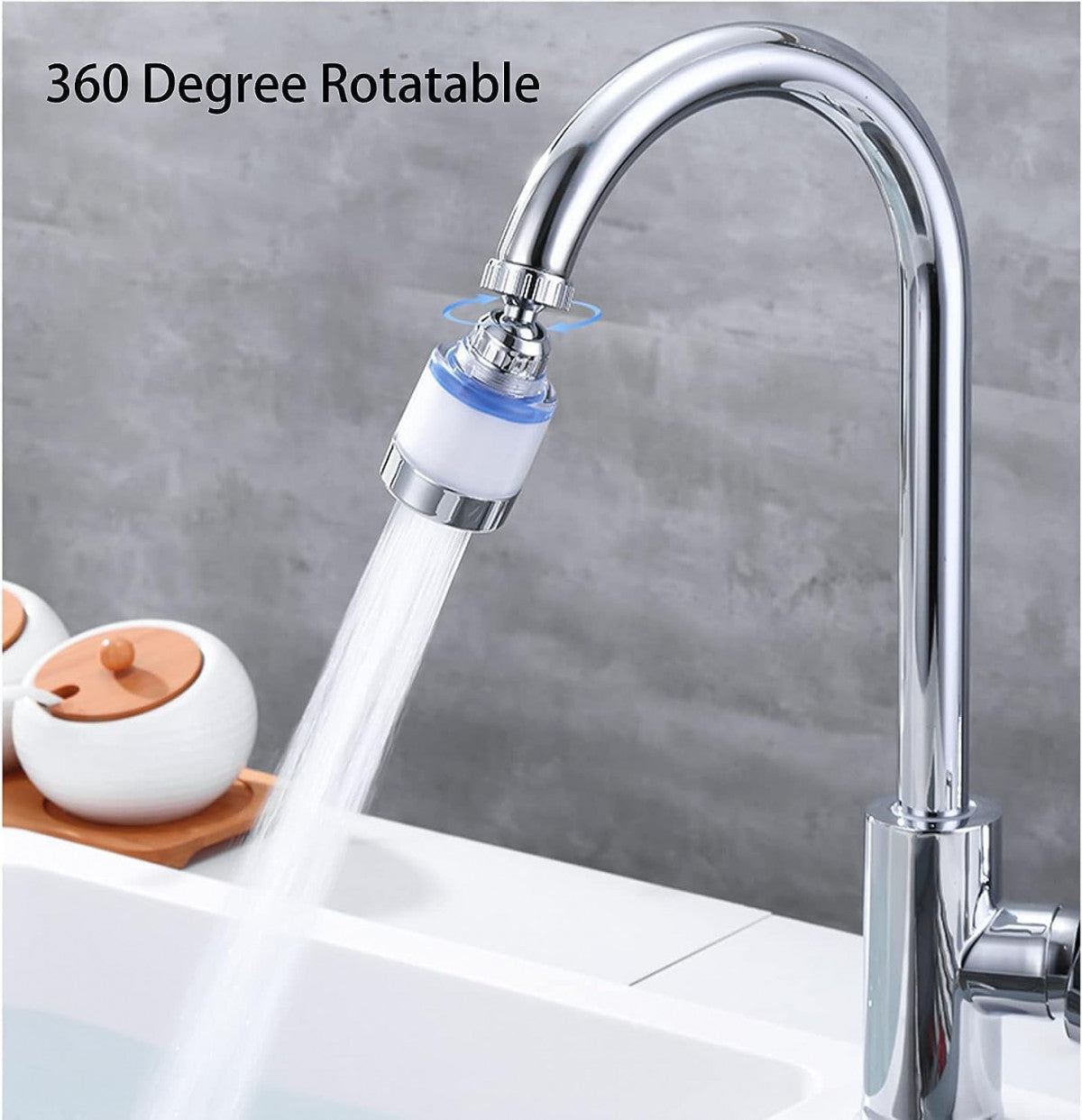💧 360° Rotating Water Faucet Filter – Hard Water Purifier & Splash-Free Tap