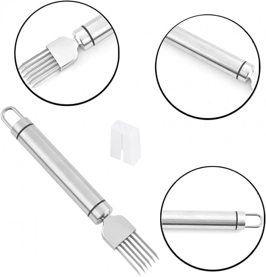 SS Vegetable Grater & Multi-Blade Slicer – Stainless Steel Onion & Veg Cutter